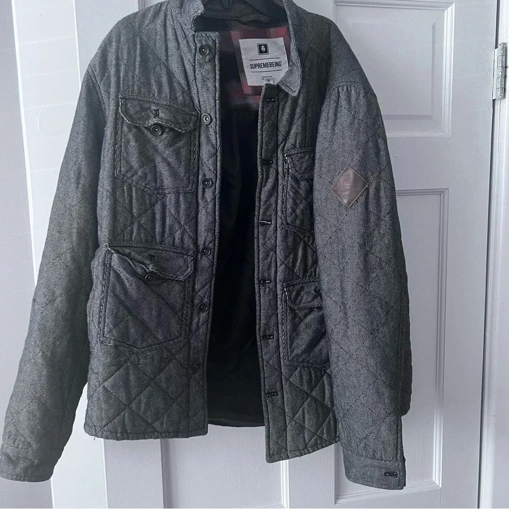 Supreme Being Women's Quilted Utility Jacket in Grey
